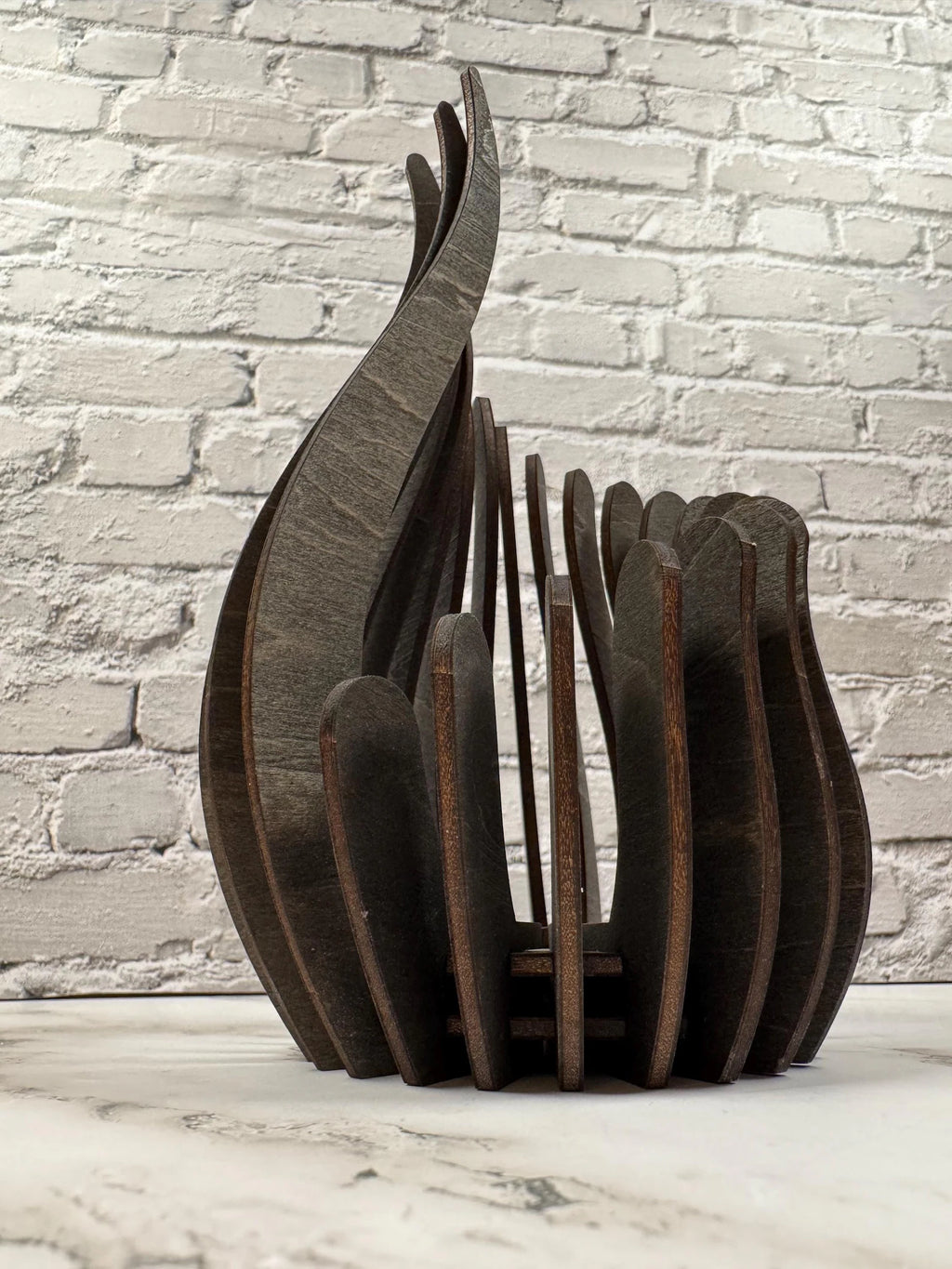 Sculptural Wooden Candle Holder