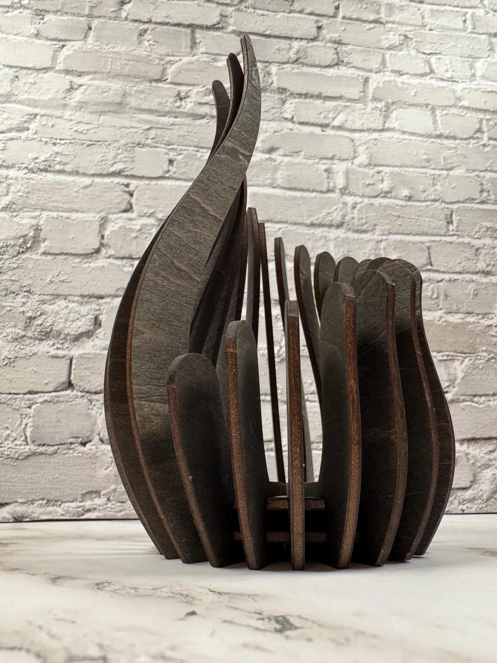 Sculptural Wooden Candle Holder